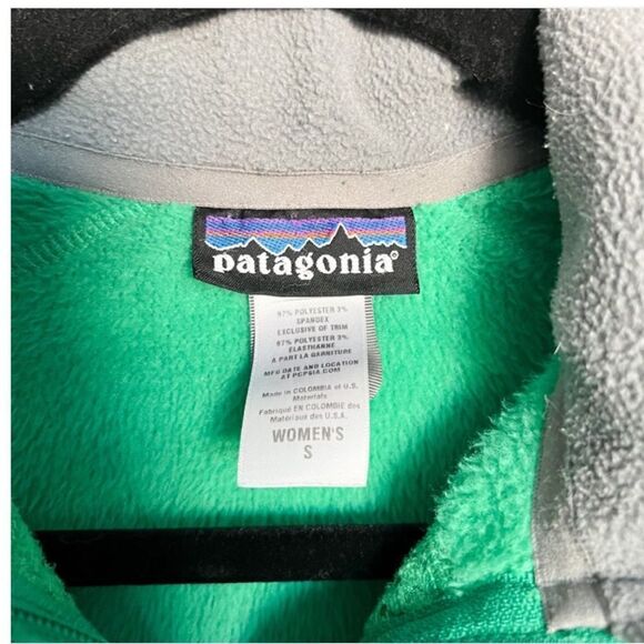 Patagonia Polartec Fleece Full‎ Zip Jacket R4 Womens Small Kelly Green Gorpcore - Picture 6 of 9